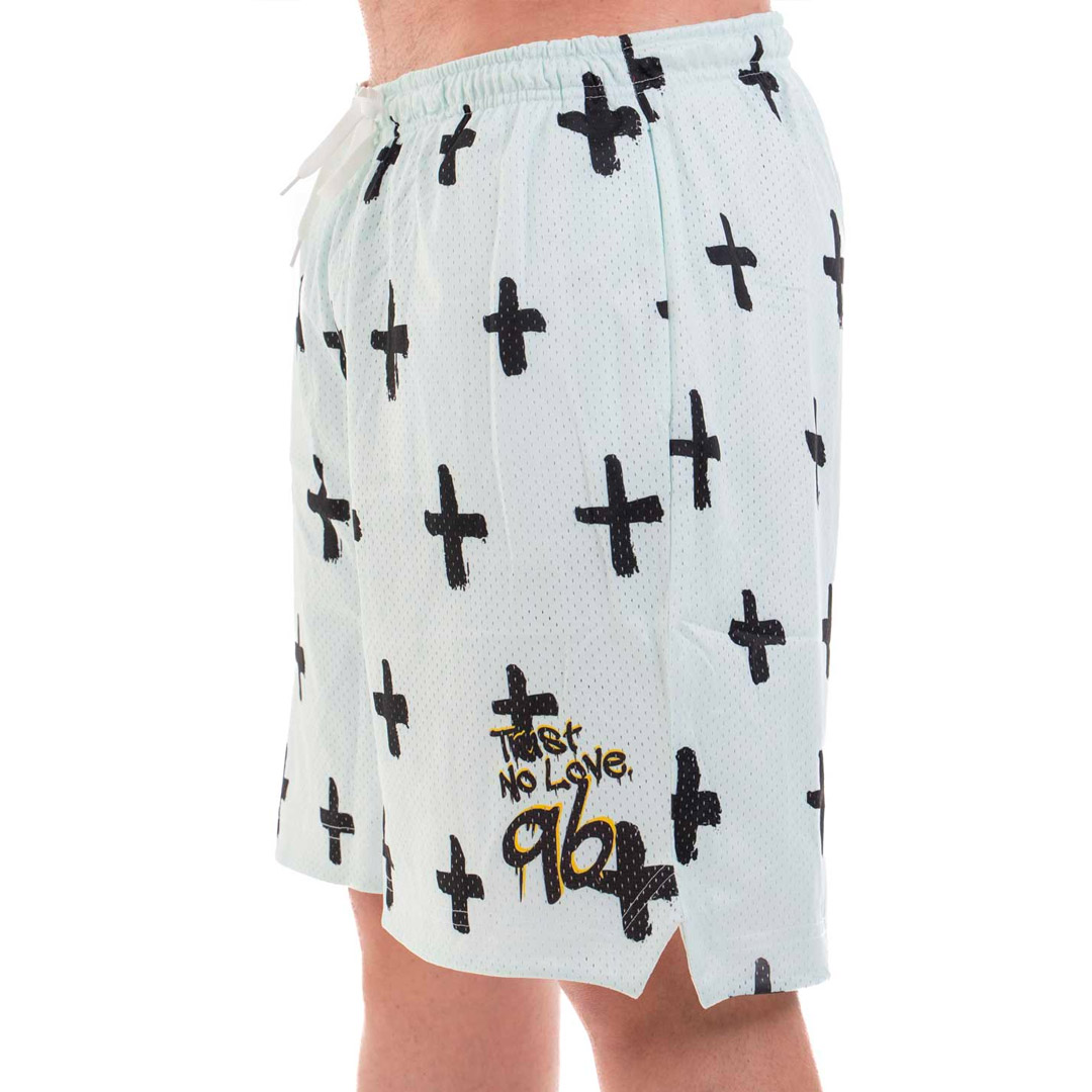 BEE UNUSUAL "TRUST NO LOVE 96" BASKETBALL SHORTS AB-232303-WHITE Λευκό