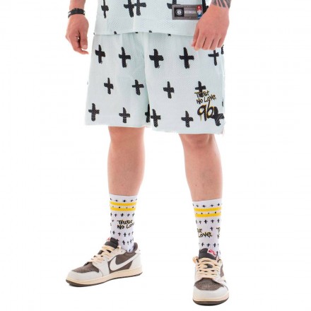 BEE UNUSUAL "TRUST NO LOVE 96" BASKETBALL SHORTS AB-232303-WHITE Λευκό