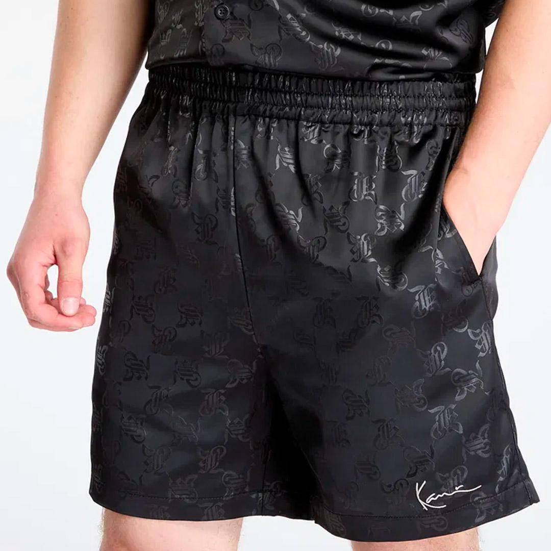 KARL KANI SIGNATURE AOP RESORT SHORTS KM252-010-1-BLACK Μαύρο