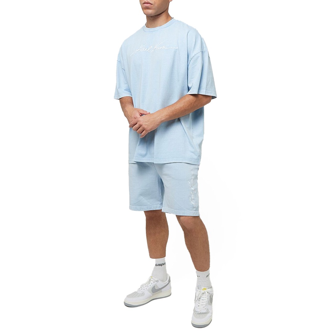 KARL KANI AUTOGRAPH WASHED SWEATSHORTS KM242-049-5-LIGHT BLUE Σιελ