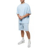 KARL KANI AUTOGRAPH WASHED SWEATSHORTS KM242-049-5-LIGHT BLUE Σιελ Εικόνα 3
