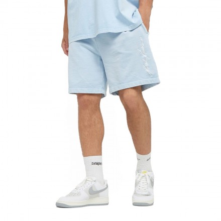 KARL KANI AUTOGRAPH WASHED SWEATSHORTS KM242-049-5-LIGHT BLUE Σιελ