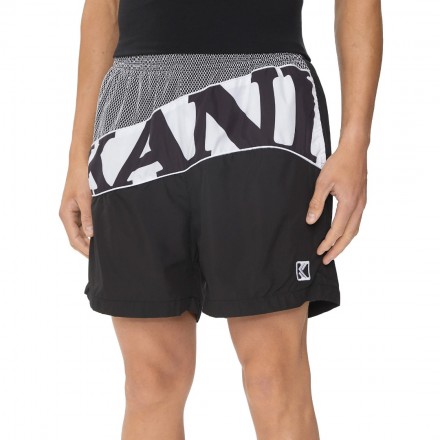 KARL KANI WAVY RETRO BLOCK TRACKSHORTS KM242-014-2-BLACK/WHITE Μαύρο