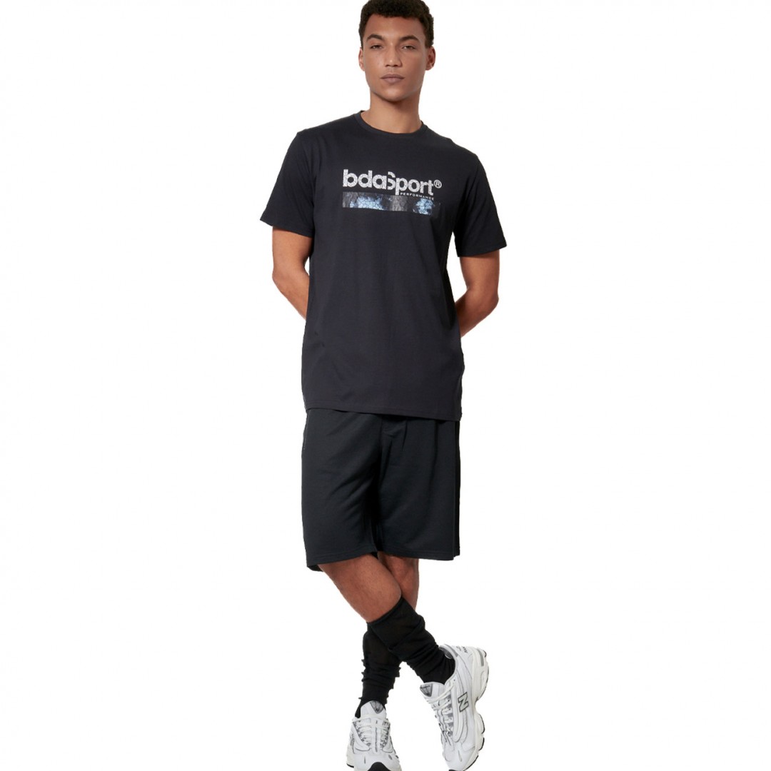 BODY ACTION MEN'S ESSENTIALS FRENCH TERRY SHORTS 033616-01-01 Μαύρο