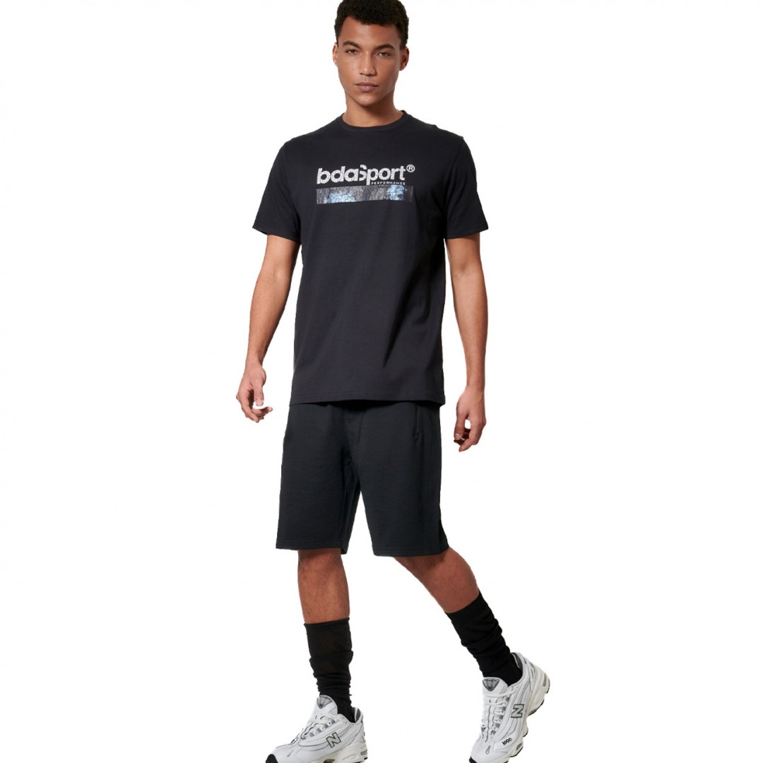 BODY ACTION MEN'S ESSENTIALS FRENCH TERRY SHORTS 033616-01-01 Μαύρο