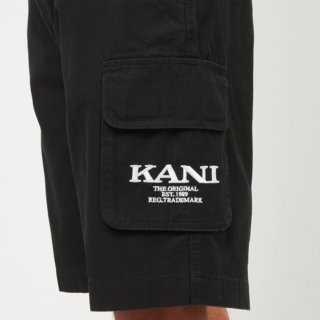 KARL KANI RETRO WASHED CARGO SHORTS KM242-017-2-BLACK Μαύρο