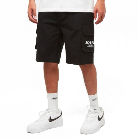 KARL KANI RETRO WASHED CARGO SHORTS KM242-017-2-BLACK Μαύρο