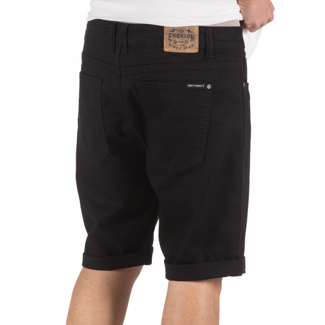 EMERSON STRETCHED DENIM SHORT PANTS 201.EM45.97-BLACK Black