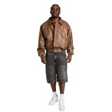 GRIMEY CHIEF WATCHER BAGGY DENIM SHORTS GBDS200-WBLK Black Image 1