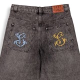 GRIMEY CHIEF WATCHER BAGGY DENIM SHORTS GBDS200-WBLK Black Image 4