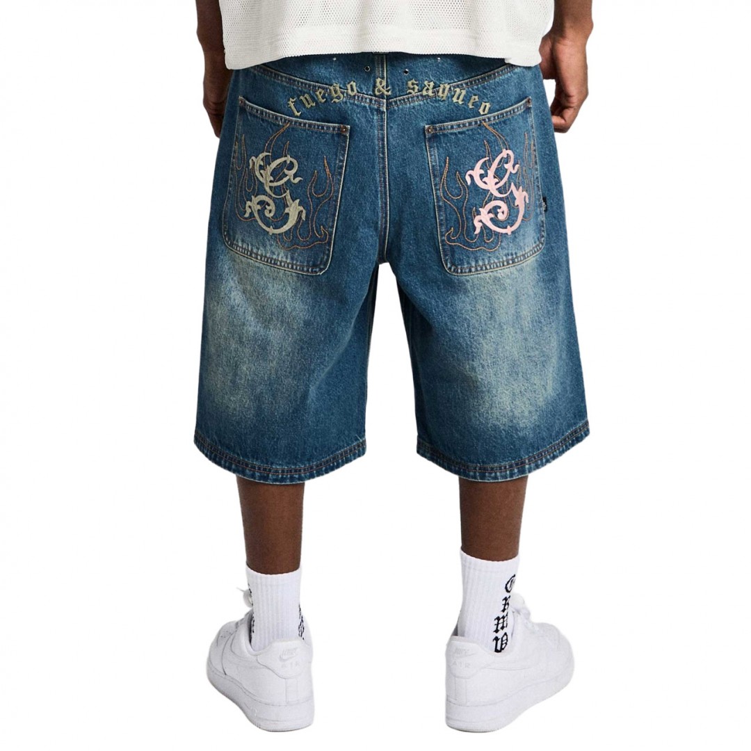 GRIMEY CHIEF WATCHER BAGGY DENIM SHORTS GBDS200-WSAG Jeans
