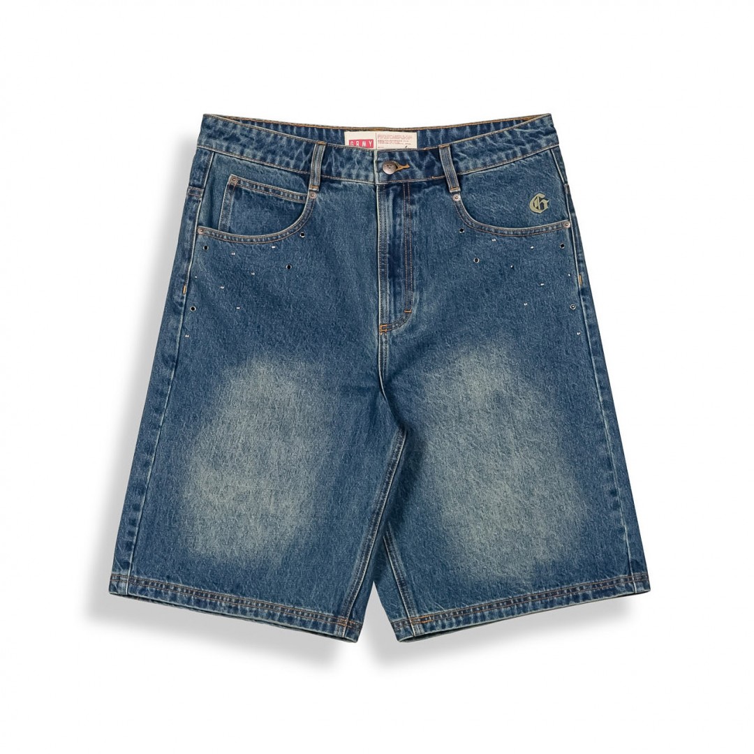 GRIMEY CHIEF WATCHER BAGGY DENIM SHORTS GBDS200-WSAG Jeans