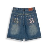 GRIMEY CHIEF WATCHER BAGGY DENIM SHORTS GBDS200-WSAG Jeans Image 3