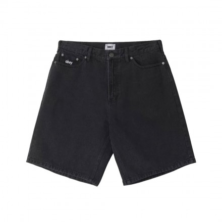 OBEY BIGWIG BAGGY DENIM SHORT 172100090-FBL Black