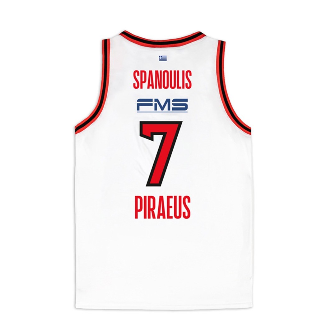 GSA MEN OFFICIAL JERSEY SPANOULIS OLYMPIACOS B.C. 17-471201-WHITE White
