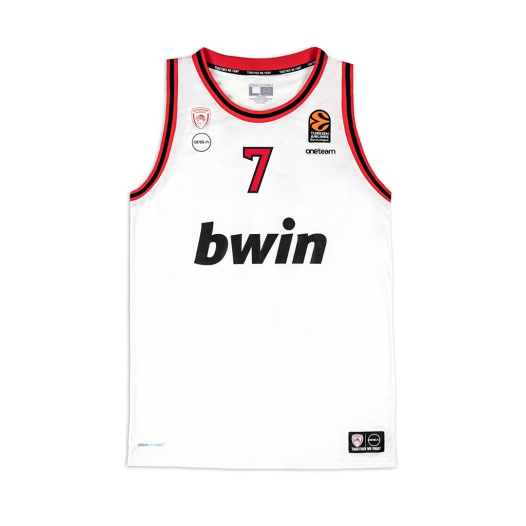 GSA MEN OFFICIAL JERSEY SPANOULIS OLYMPIACOS B.C. 17-471201-WHITE White