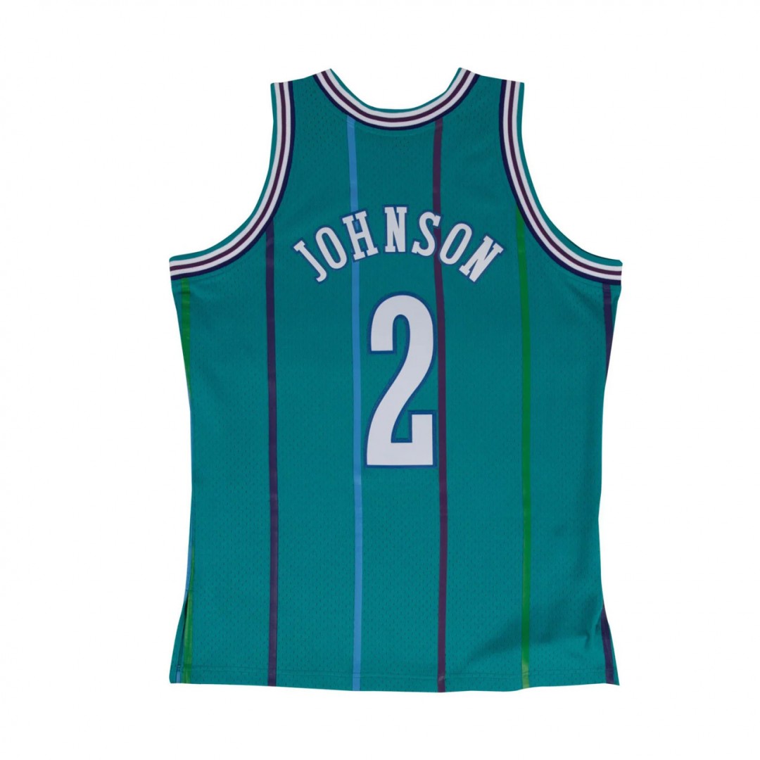 MITCHELL & NESS NBA SWINGMAN ROAD JERSEY HORNETS 1992 LARRY JOHNSON SMJYGS18147-CHOTEAL92LJO-TEAL Τιρκουάζ