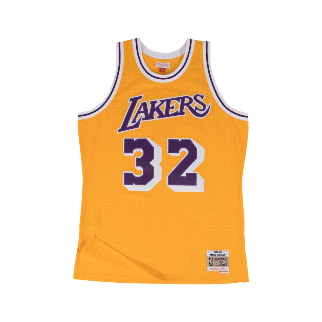 MITCHELL & NESS NBA SWINGMAN HOME JERSEY LAKERS 1984 MAGIC JOHNSON SMJYGS18175-LALLTGD84EJH-LIGHT GOLD Κίτρινο