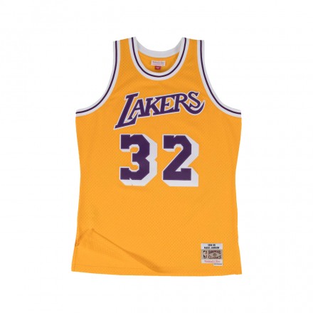 MITCHELL & NESS NBA SWINGMAN HOME JERSEY LAKERS 1984 MAGIC JOHNSON SMJYGS18175-LALLTGD84EJH-LIGHT GOLD Κίτρινο