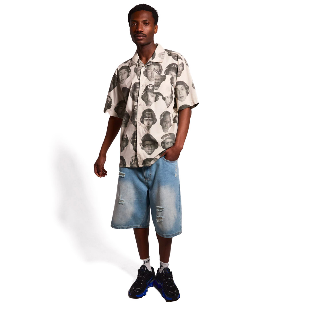 GRIMEY THE MIDNITE BUTTON UP SHIRT GHS746-LGRE Γκρί