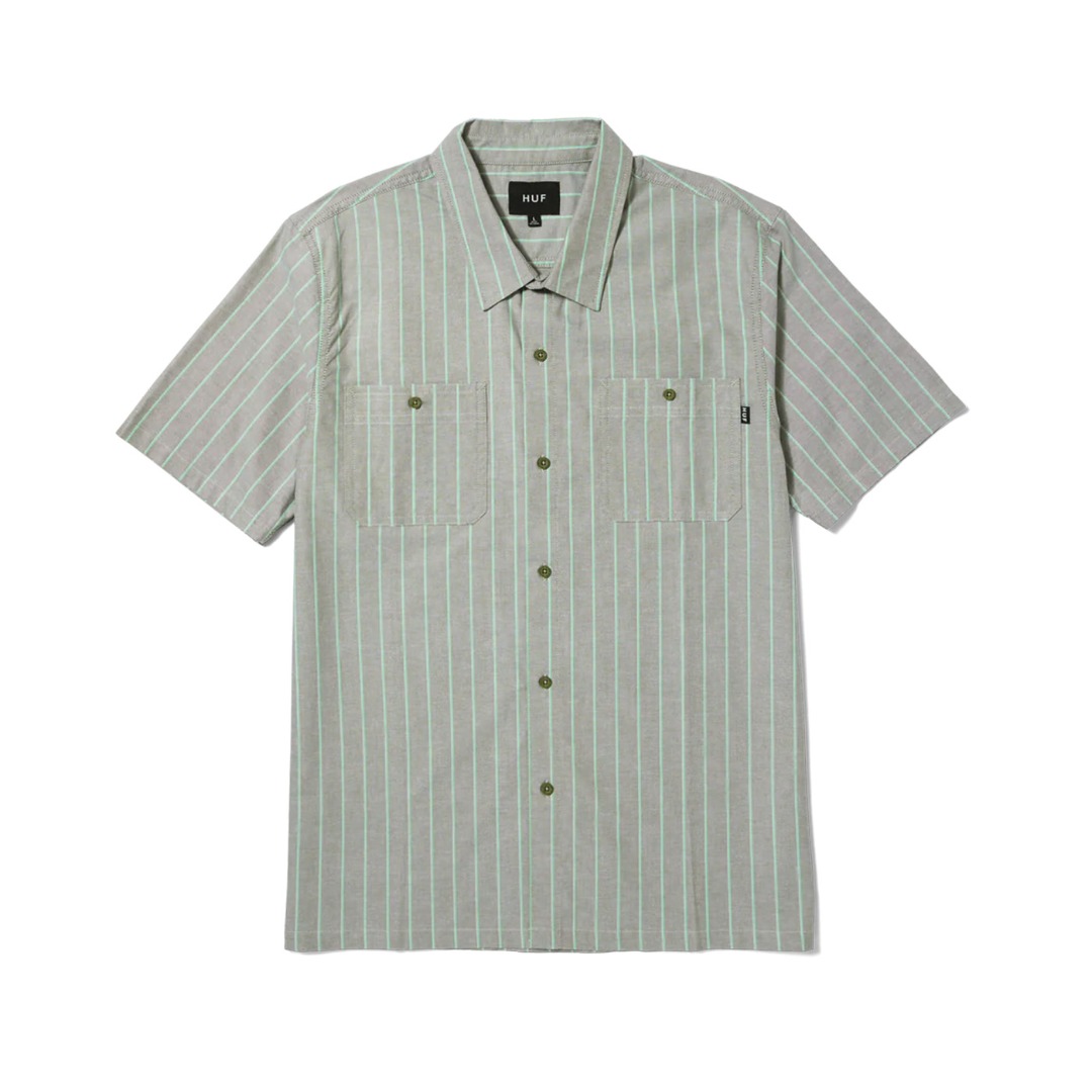 HUF PARKER S/S WORK SHIRT BU00197-DDHRB Πράσινο