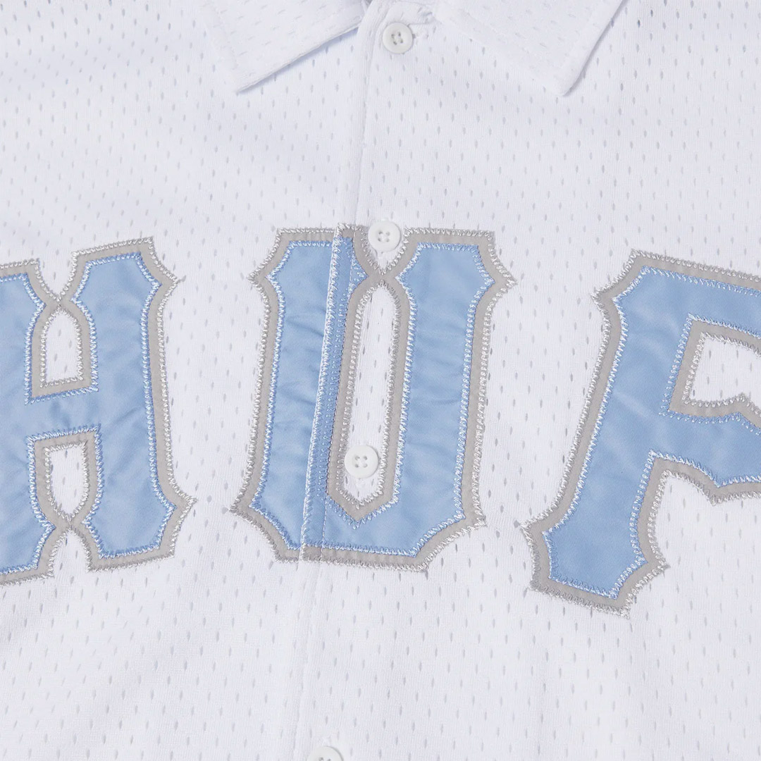 HUF ARCH MESH BUTTON UP BU00237-WHITE White