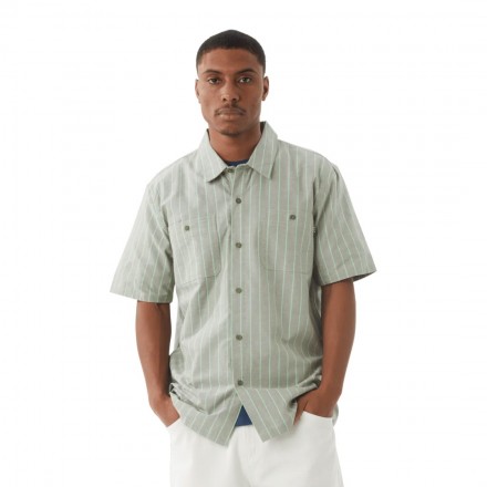 HUF PARKER S/S WORK SHIRT BU00197-DDHRB Πράσινο