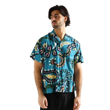 OBEY PAISLEY DOTS WOVEN S/S 181210396-DRG Πολύχρωμο