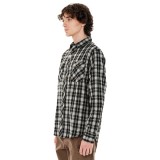 EMERSON MEN'S BUTTON DOWN FLANNEL SHIRT 262.EM60.80-BLACK/WHITE Μαύρο Εικόνα 1