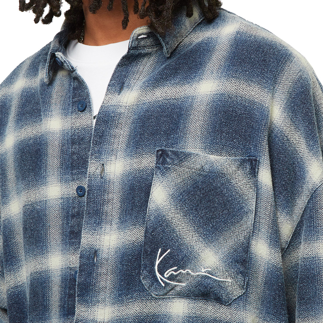 KARL KANI SMALL SIGNATURE DISTRESSED CHECK OVERSHIRT KM243-034-1-INGIDO/LIGHT SAND Πολύχρωμο
