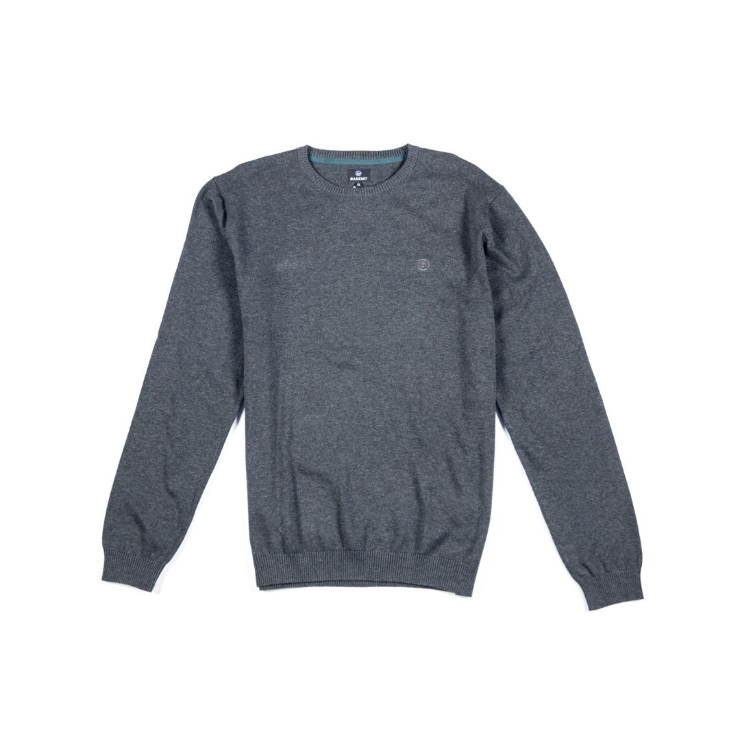 BASEHIT COTTON KNITTED SWEATER 182.BM70.91-D.GREY ML Coal