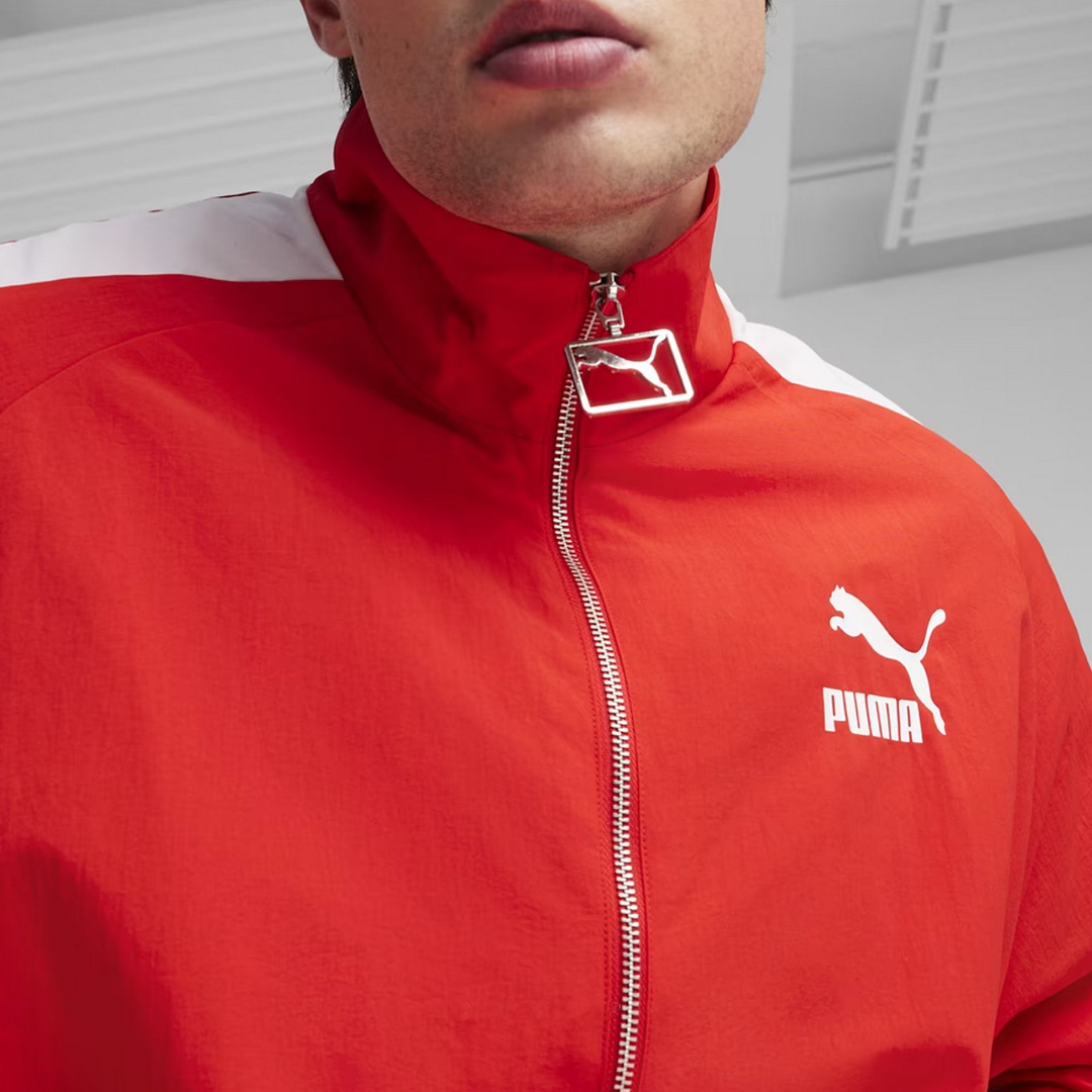 PUMA T7 OVERSIZED WOVEN TRACK JACKET 626913-11 Red