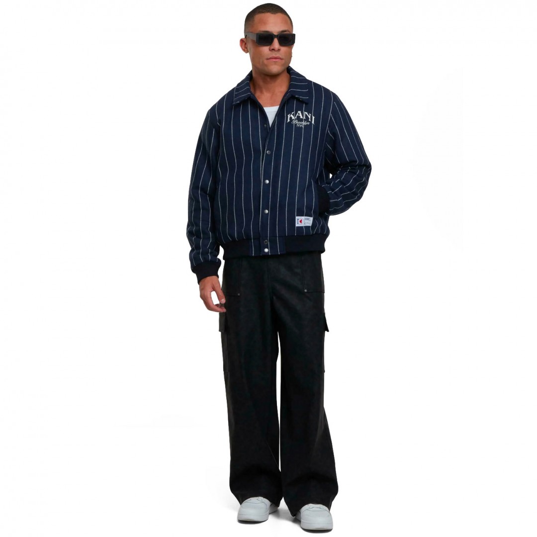 KARL KANI PINSTRIPES WOOL JACKET KM253-045-1-BLUE Μπλε