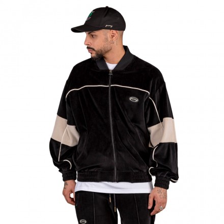 GRIMEY IAM VELVET TRACK JACKET GTJ178-BLK Black