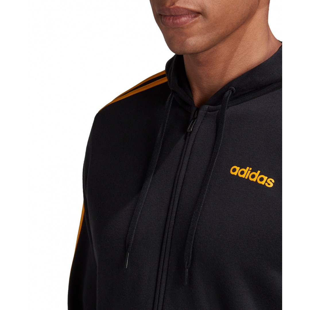 adidas Performance ESSENTIALS 3-STRIPES FLEECE HOODIE GD5232 Black