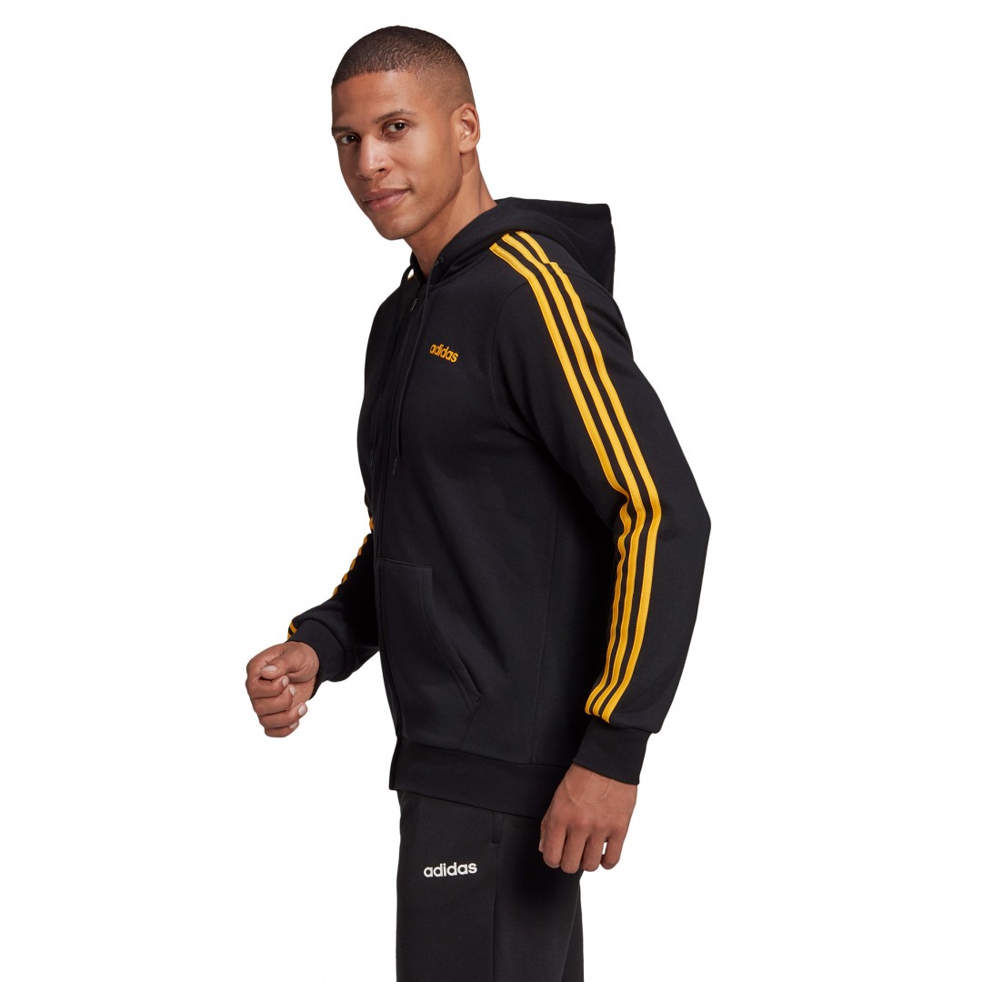 adidas Performance ESSENTIALS 3-STRIPES FLEECE HOODIE GD5232 Black