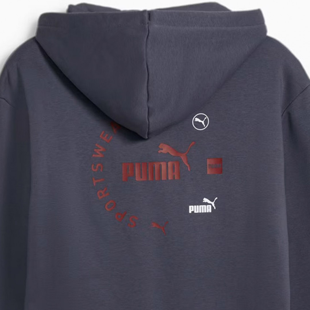 PUMA POWER GRAPHIC FULL-ZIP HOODIE FL 681740-69 Coal