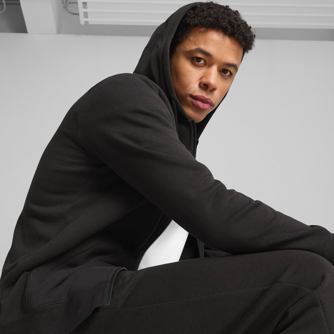 PUMA ESS NO. 1 LOGO FULL-ZIP HOODIE FL 682586-01 Μαύρο