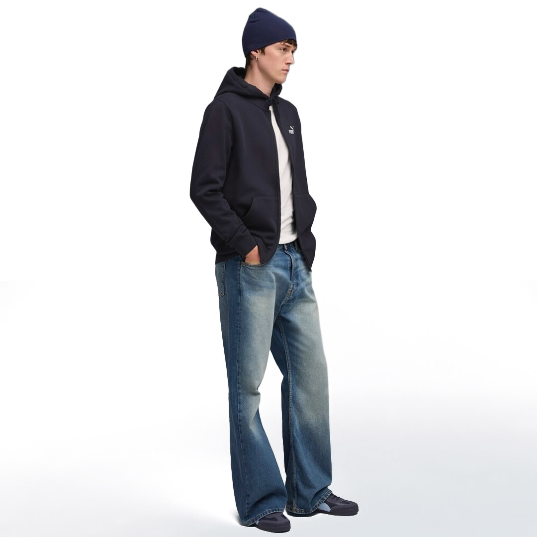 PUMA ESS NO.1 LOGO FULL-ZIP HOODIE FL (S) 682658-16 Blue