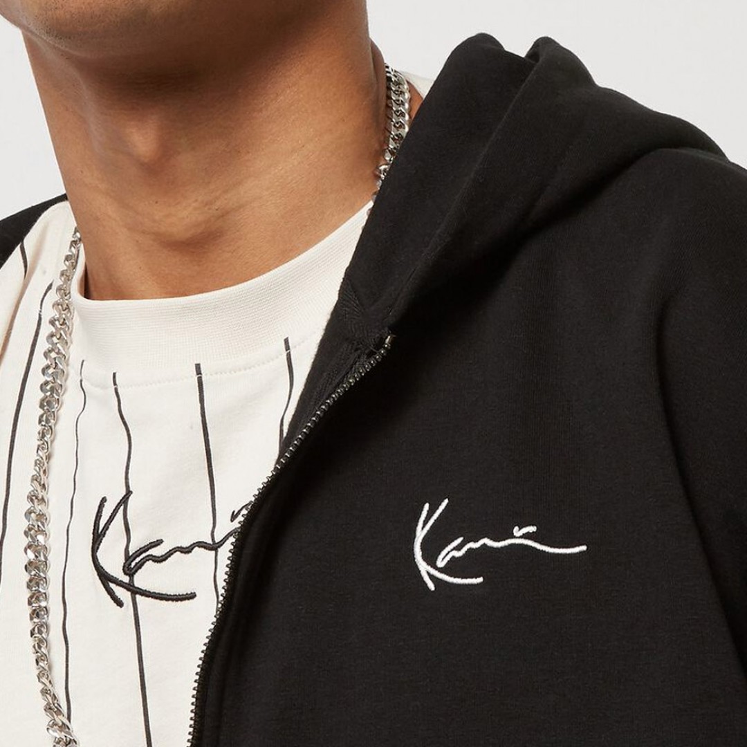 KARL KANI KK CHEST SIGNATURE ESSENTIAL ZIP HOODIE KM-ZH011-001-01-BLACK Black