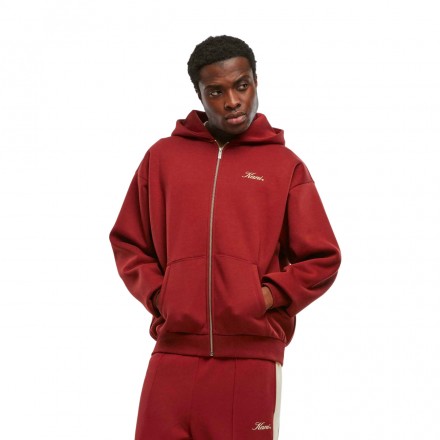 KARL KANI SCRIPT EMBLEM ZIP HOODIE KM254-010-1-RED Red