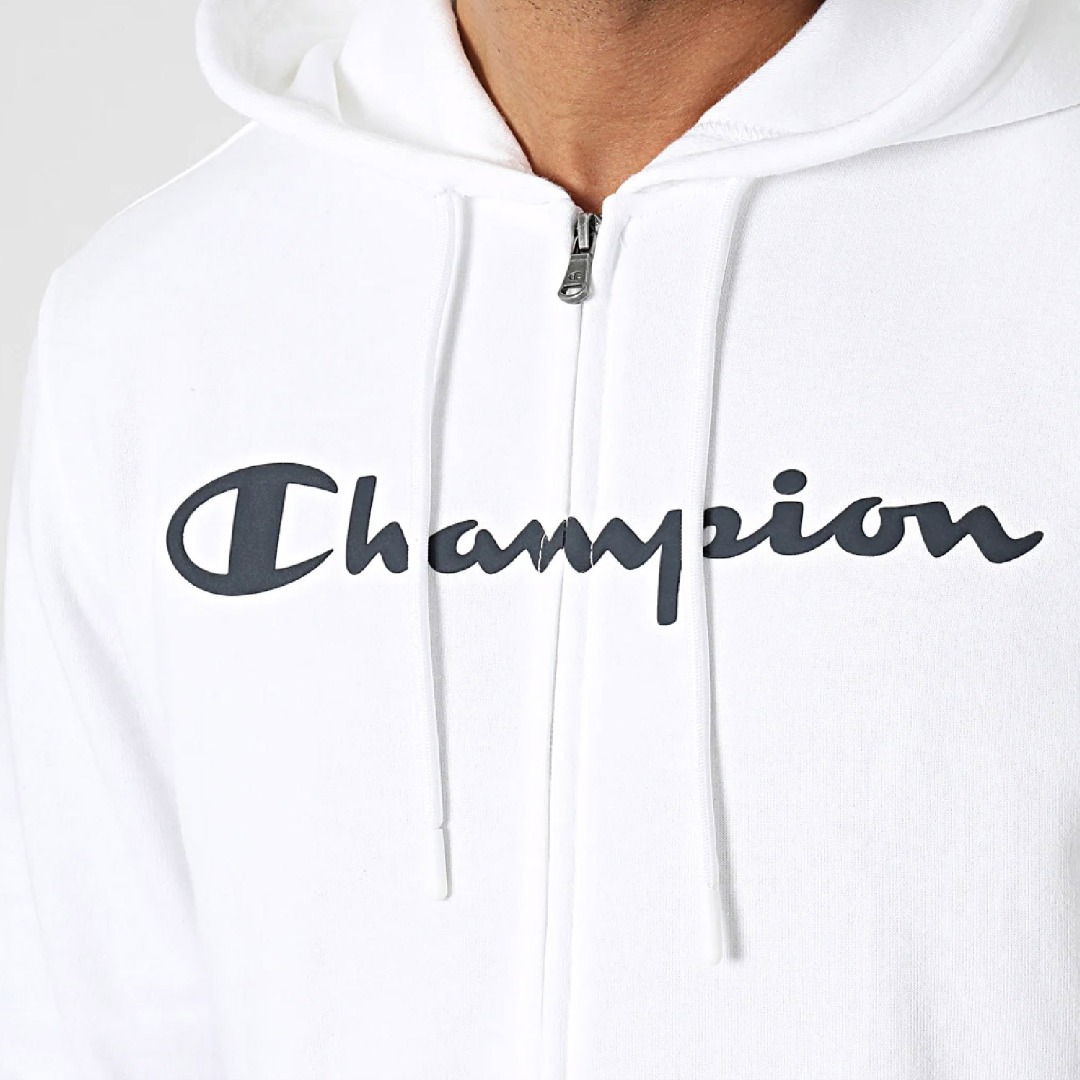 CHAMPION HOODED FULL ZIP SWEATSHIRT 218530-WW001 Λευκό