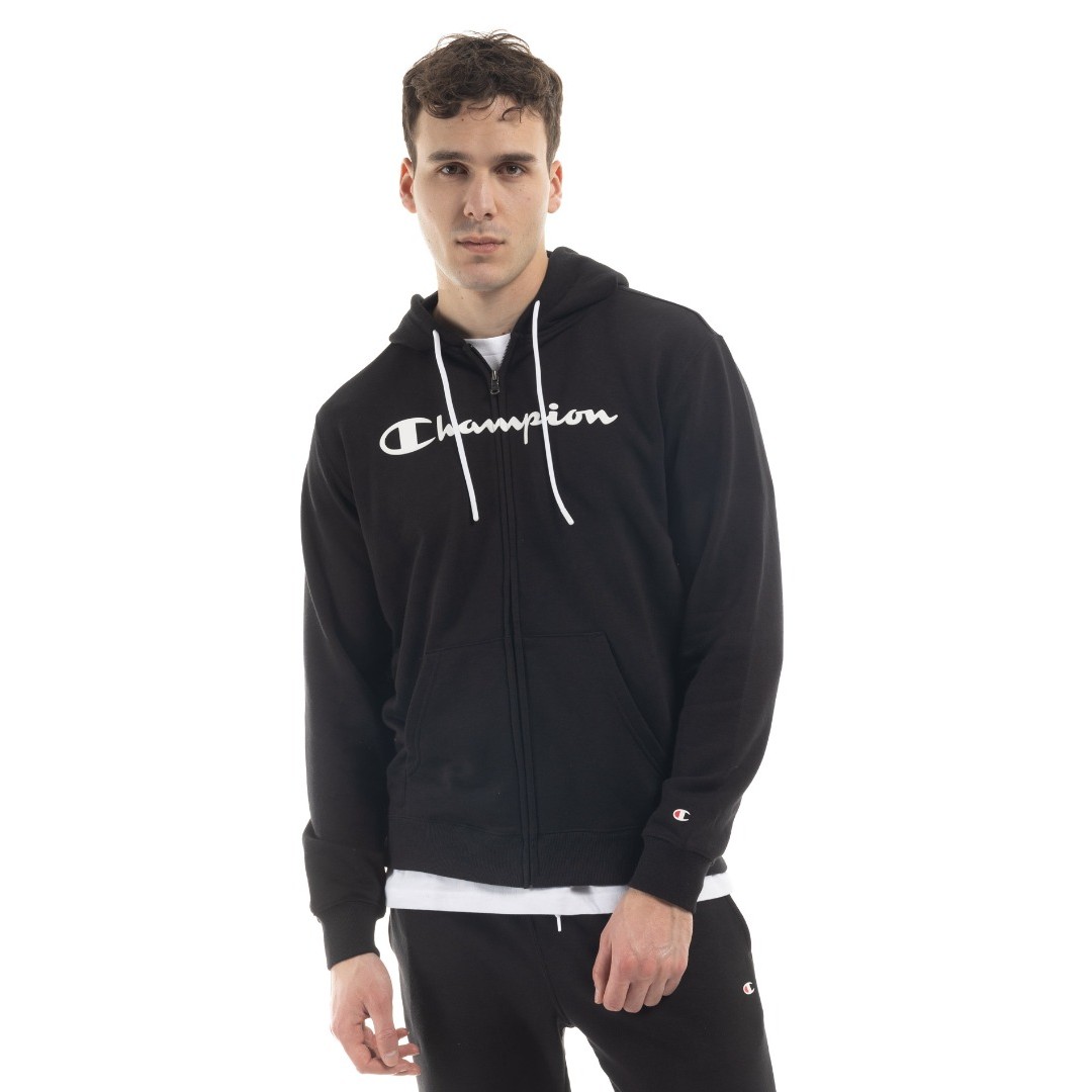 CHAMPION HOODED FULL ZIP SWEATSHIRT 218530-KK001 Μαύρο