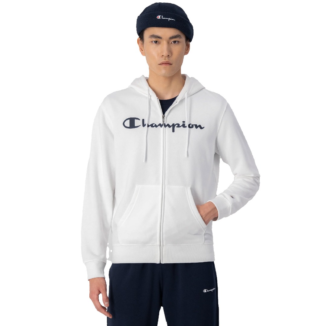 CHAMPION HOODED FULL ZIP SWEATSHIRT 218530-WW001 Λευκό