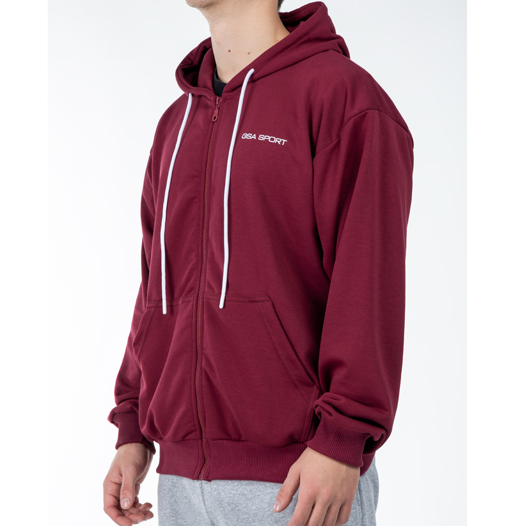 GSA SPORT HOODIE JACKET (BRUSHED) 28-1405-OXBLOOD Μπορντό