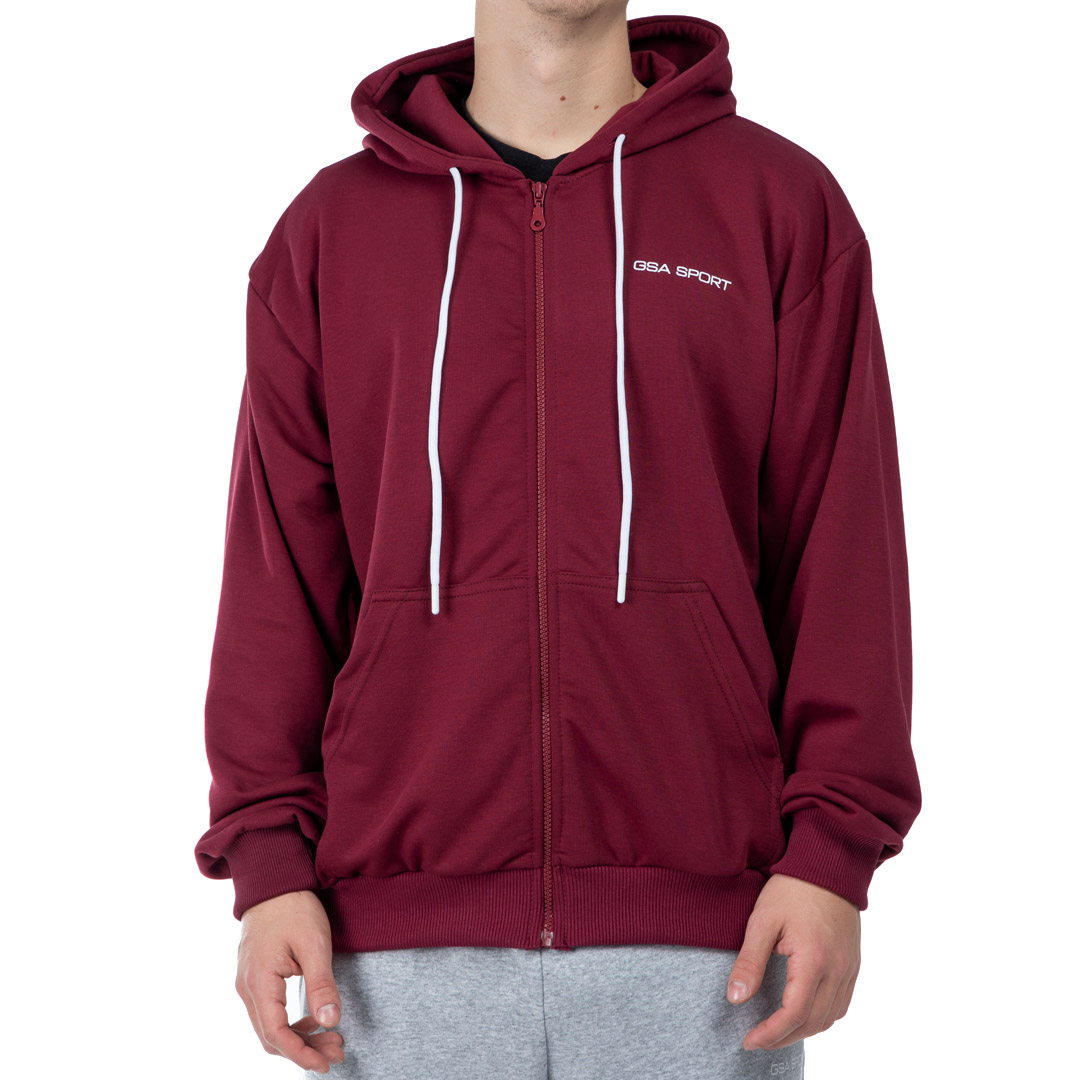 GSA SPORT HOODIE JACKET (BRUSHED) 28-1405-OXBLOOD Μπορντό