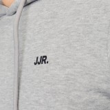 JJ REBEL  JREBREBEL LOGO SWEAT ZIP HOOD 12266382-LIGHT GREY MELANGE Γκρί Εικόνα 1