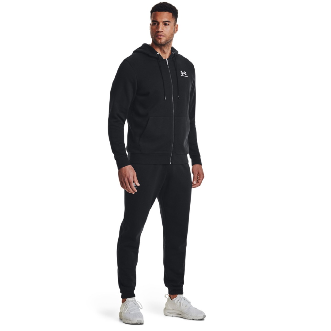 UNDER ARMOUR ESSENTIAL FLEECE FZ HOOD 1373881-001 Μαύρο