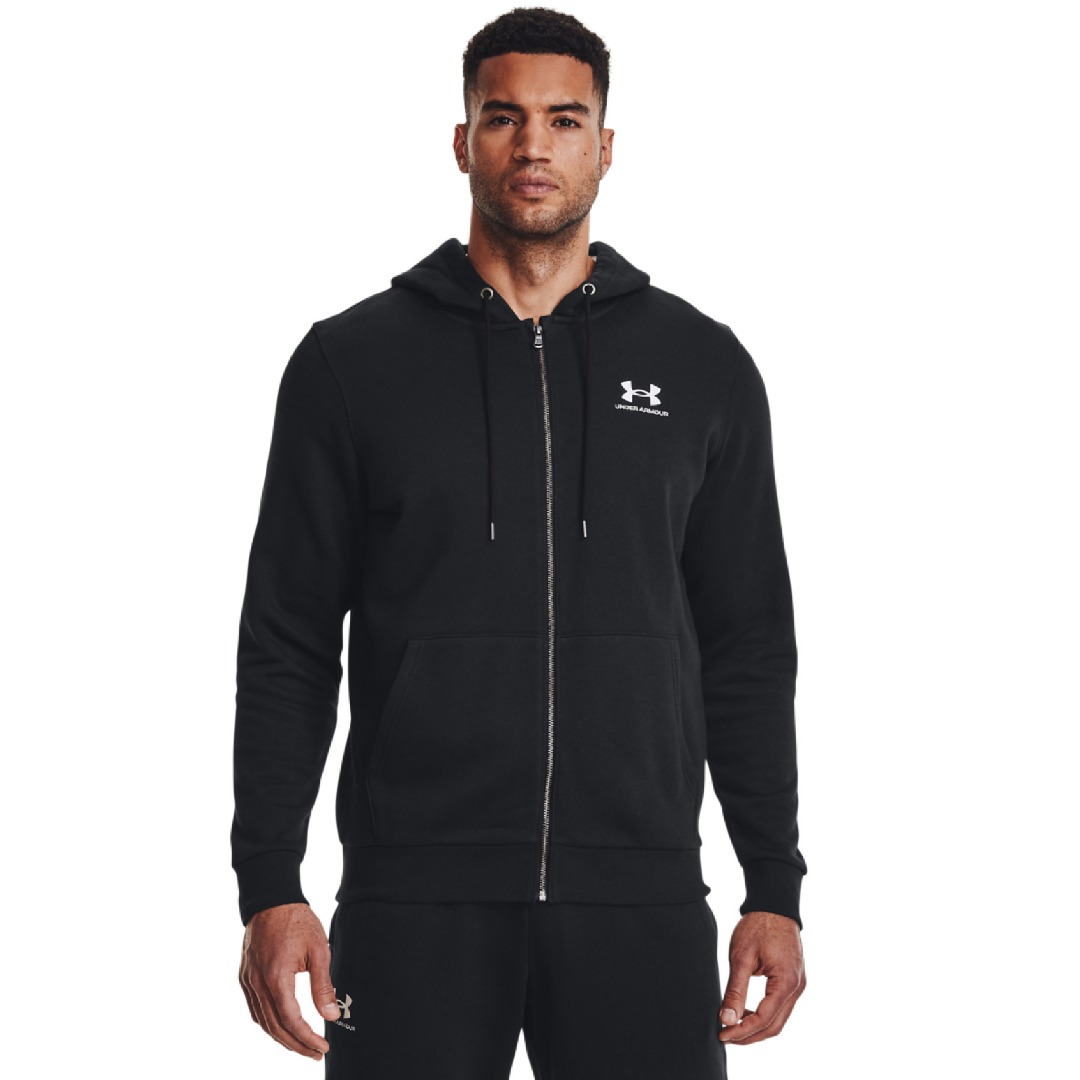 UNDER ARMOUR ESSENTIAL FLEECE FZ HOOD 1373881-001 Μαύρο