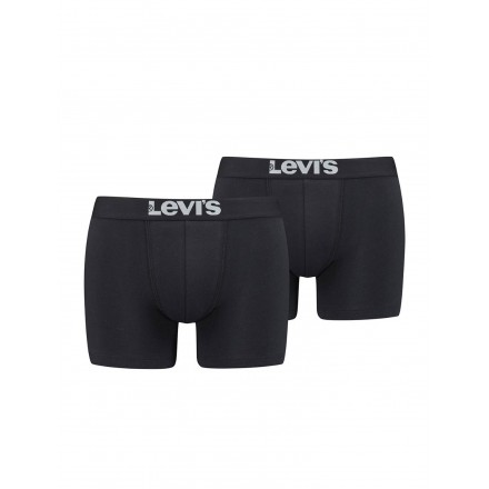LEVI'S MEN SOLID BASIC BOXER 2P 37149-0189-JET BLACK Black
